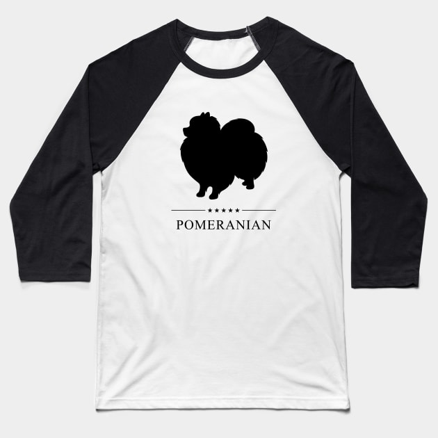 Pomeranian Black Silhouette Baseball T-Shirt by millersye